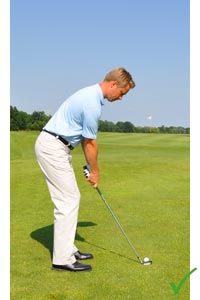 Posture at address with a seven iron